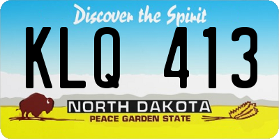 ND license plate KLQ413