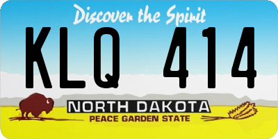 ND license plate KLQ414