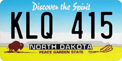 ND license plate KLQ415