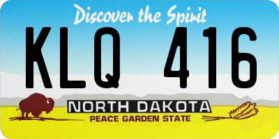 ND license plate KLQ416