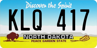 ND license plate KLQ417
