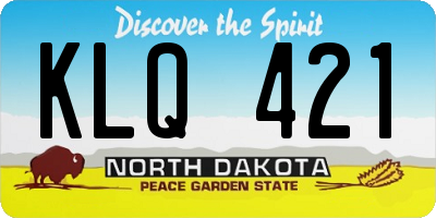 ND license plate KLQ421