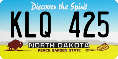 ND license plate KLQ425