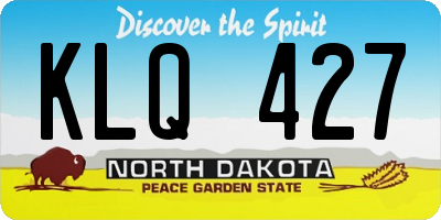 ND license plate KLQ427