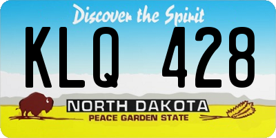 ND license plate KLQ428