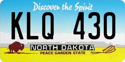 ND license plate KLQ430