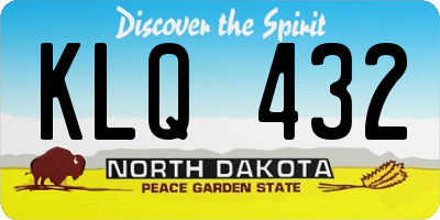 ND license plate KLQ432
