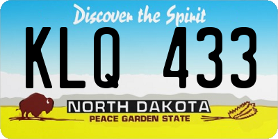 ND license plate KLQ433
