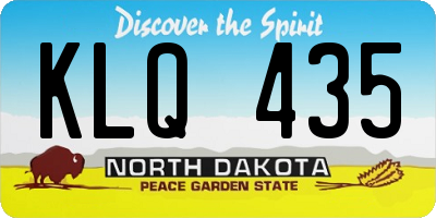 ND license plate KLQ435