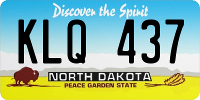 ND license plate KLQ437