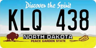 ND license plate KLQ438