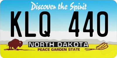 ND license plate KLQ440