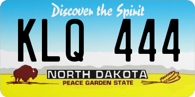 ND license plate KLQ444