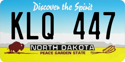 ND license plate KLQ447