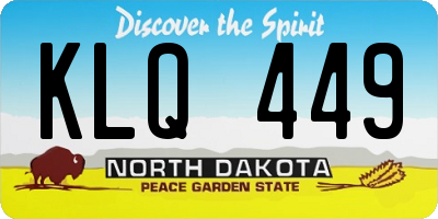 ND license plate KLQ449