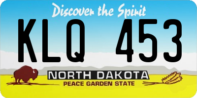ND license plate KLQ453