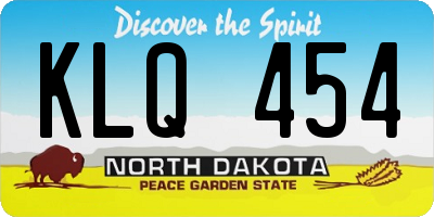 ND license plate KLQ454