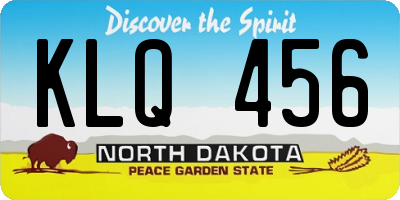 ND license plate KLQ456