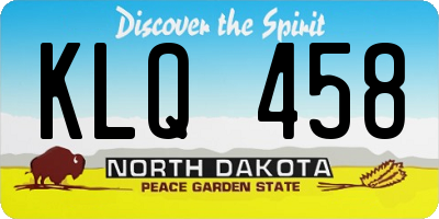 ND license plate KLQ458