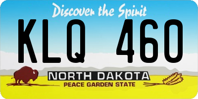 ND license plate KLQ460