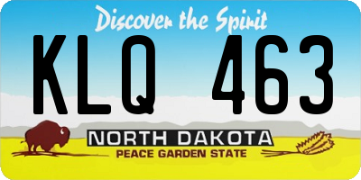 ND license plate KLQ463
