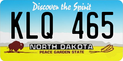 ND license plate KLQ465