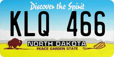 ND license plate KLQ466