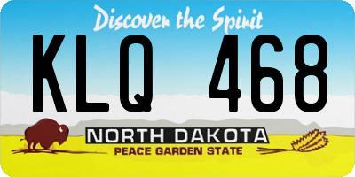 ND license plate KLQ468