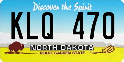 ND license plate KLQ470