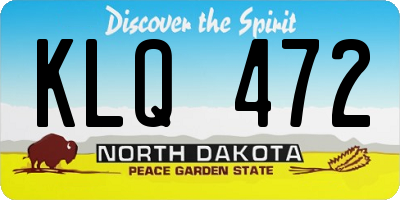 ND license plate KLQ472