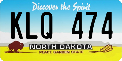 ND license plate KLQ474