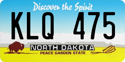 ND license plate KLQ475