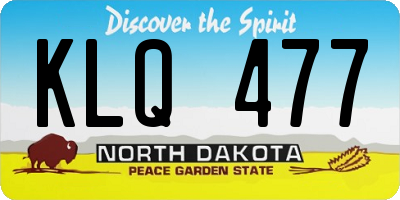 ND license plate KLQ477