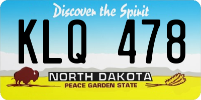 ND license plate KLQ478