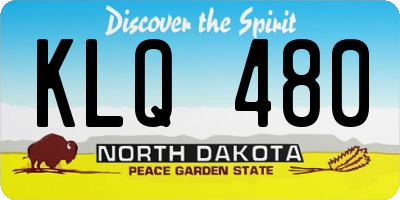 ND license plate KLQ480