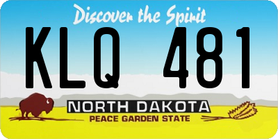 ND license plate KLQ481