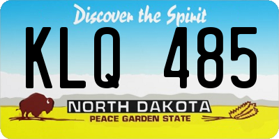 ND license plate KLQ485