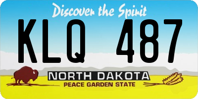 ND license plate KLQ487