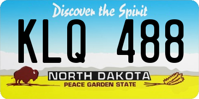 ND license plate KLQ488