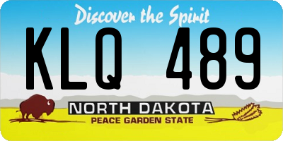 ND license plate KLQ489