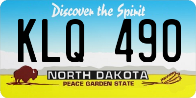 ND license plate KLQ490