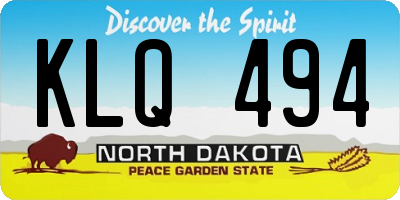 ND license plate KLQ494
