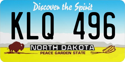 ND license plate KLQ496