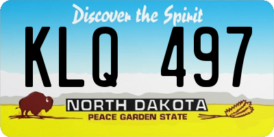 ND license plate KLQ497