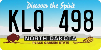 ND license plate KLQ498