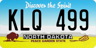 ND license plate KLQ499
