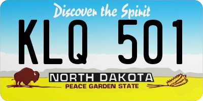 ND license plate KLQ501