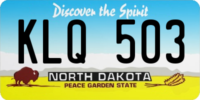 ND license plate KLQ503