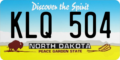 ND license plate KLQ504