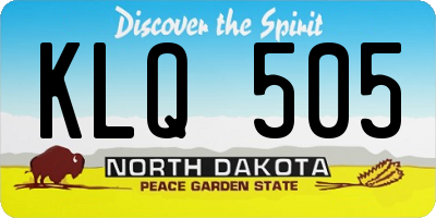 ND license plate KLQ505
